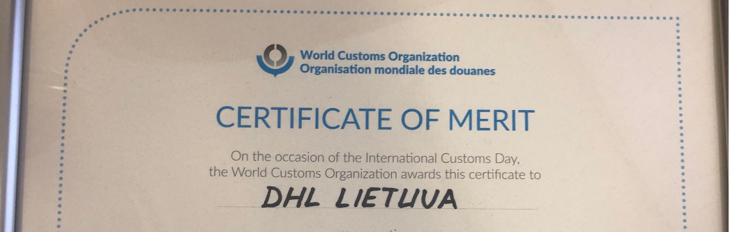 DHL Lietuva įteikta PMO padėka